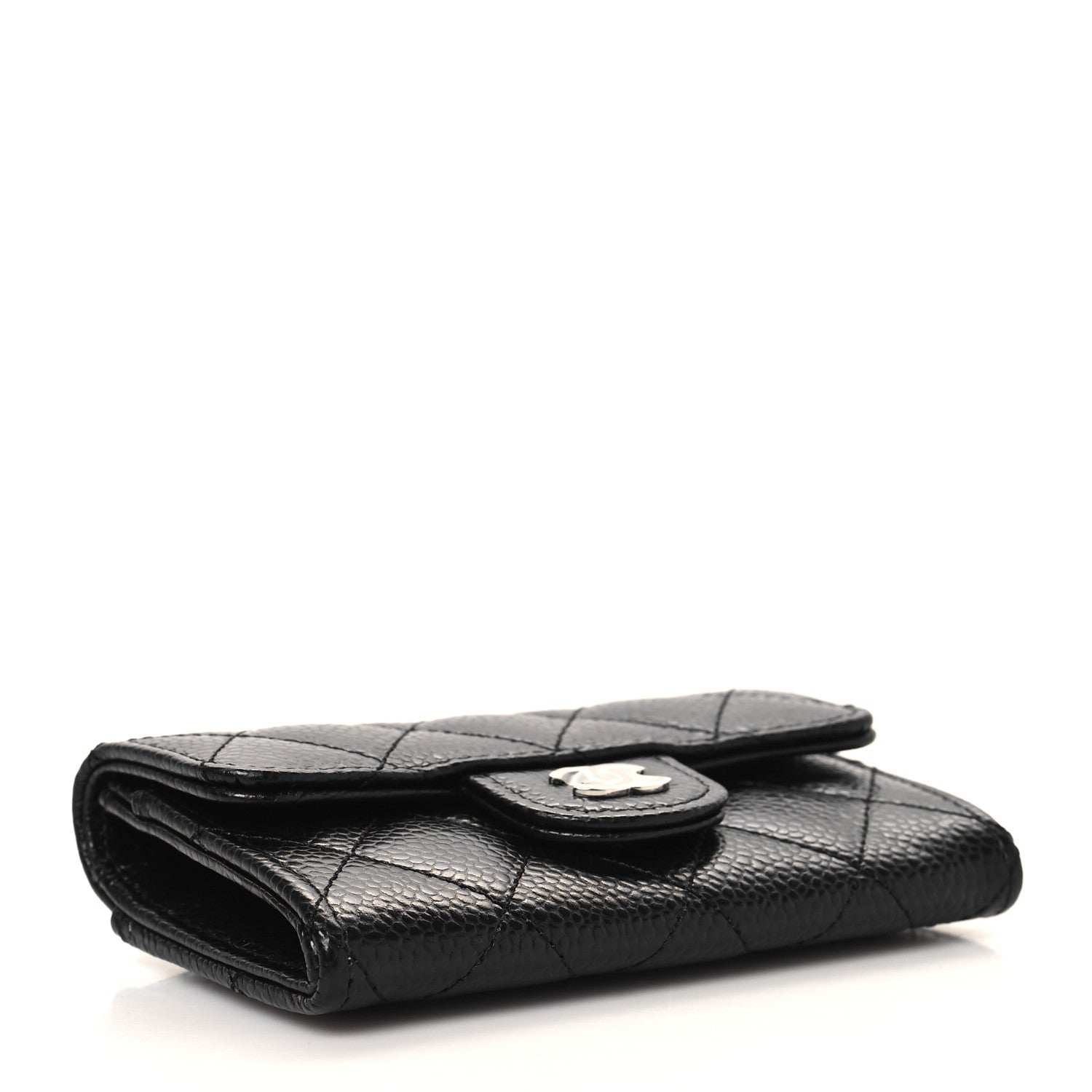 Chanel Caviar Quilted Flap Card Holder Wallet Black 4 of 9