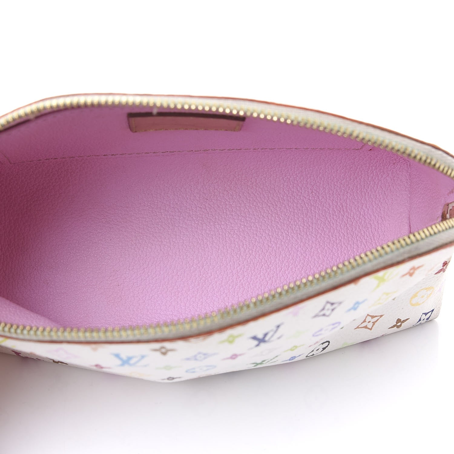 Louis Vuitton Monogram Multicolor Cosmetic Pouch White Litchi 4 of 9