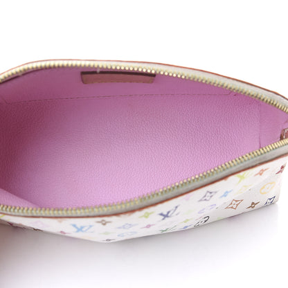 Louis Vuitton Monogram Multicolor Cosmetic Pouch White Litchi 4 of 9