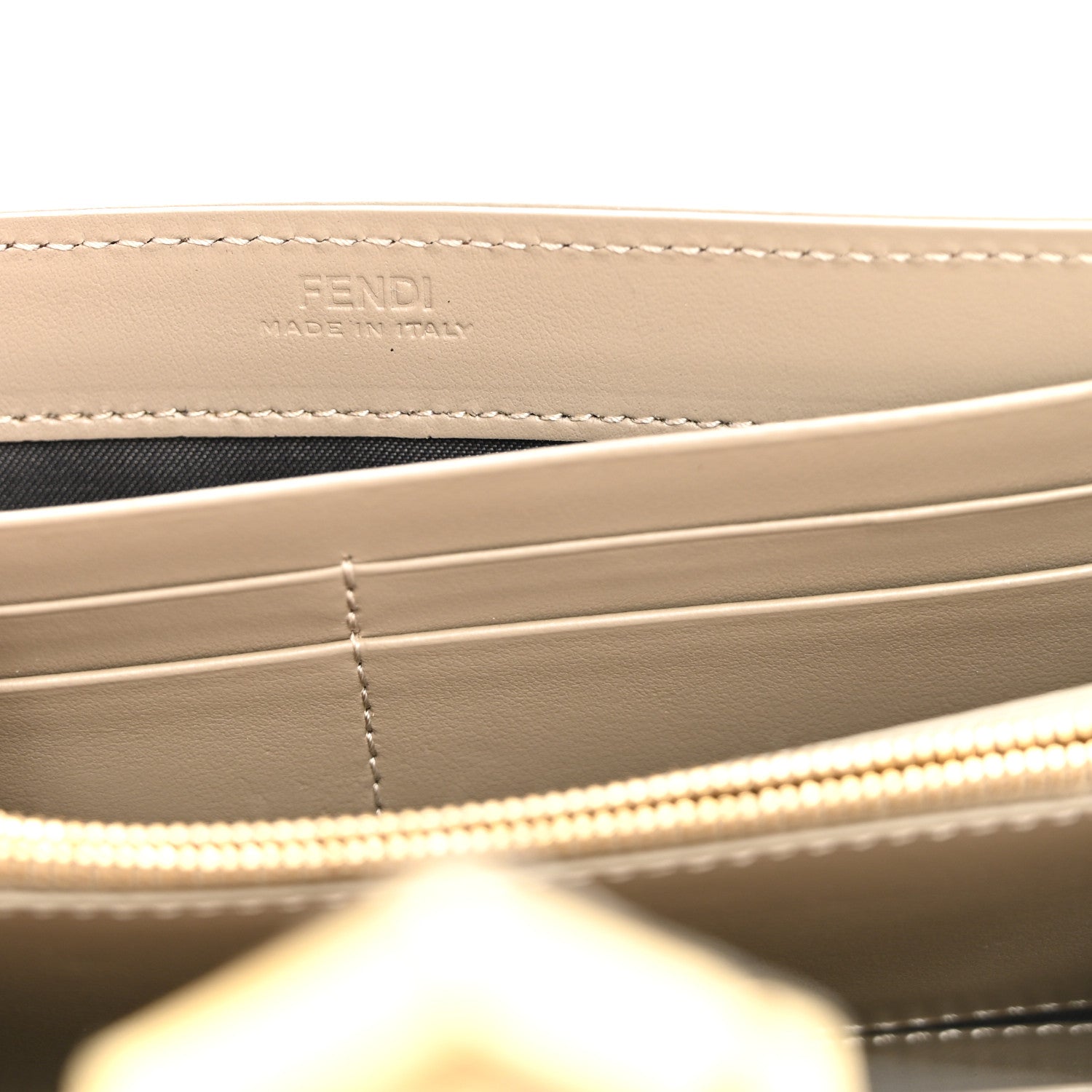 Fendi Vitello King Cruise FF Diamonds Continental Envelope Wallet On Chain Gianduia 7 of 11
