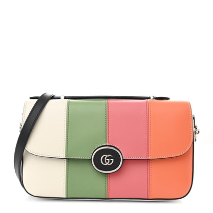 Gucci Senna Calfskin Petite GG Top Handle Shoulder Bag Mystic White Silver Multicolor 1 of 11