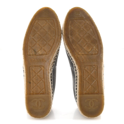Chanel Canvas Grosgrain CC Espadrilles 36 Grey Black 6 of 10