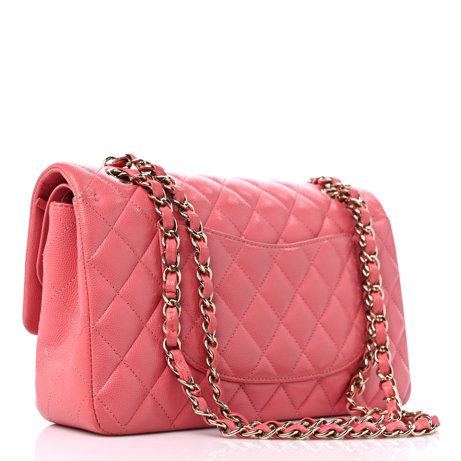Chanel Caviar Quilted Medium Double Flap Pink 3 of 17
