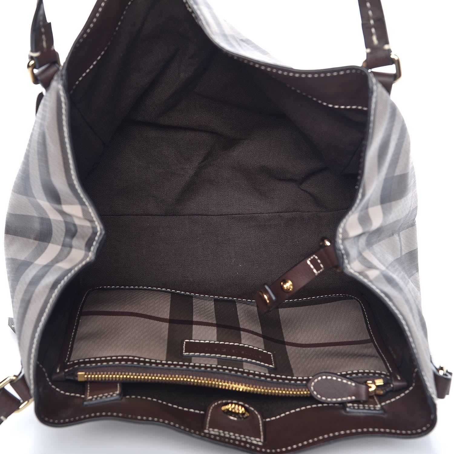 Burberry Smoked Check Small Canterbury Tote Brown 5 of 6