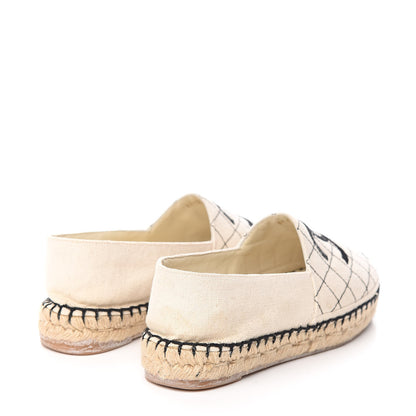 Chanel Fabric Biarritz CC Espadrilles 36 Beige Black 4 of 10