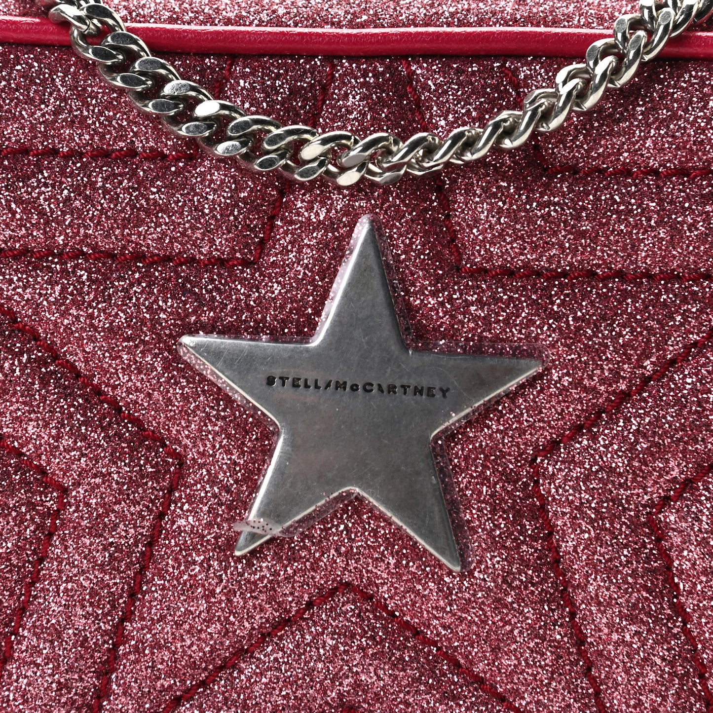 Glitter Star Patch Shoulder Bag Pink