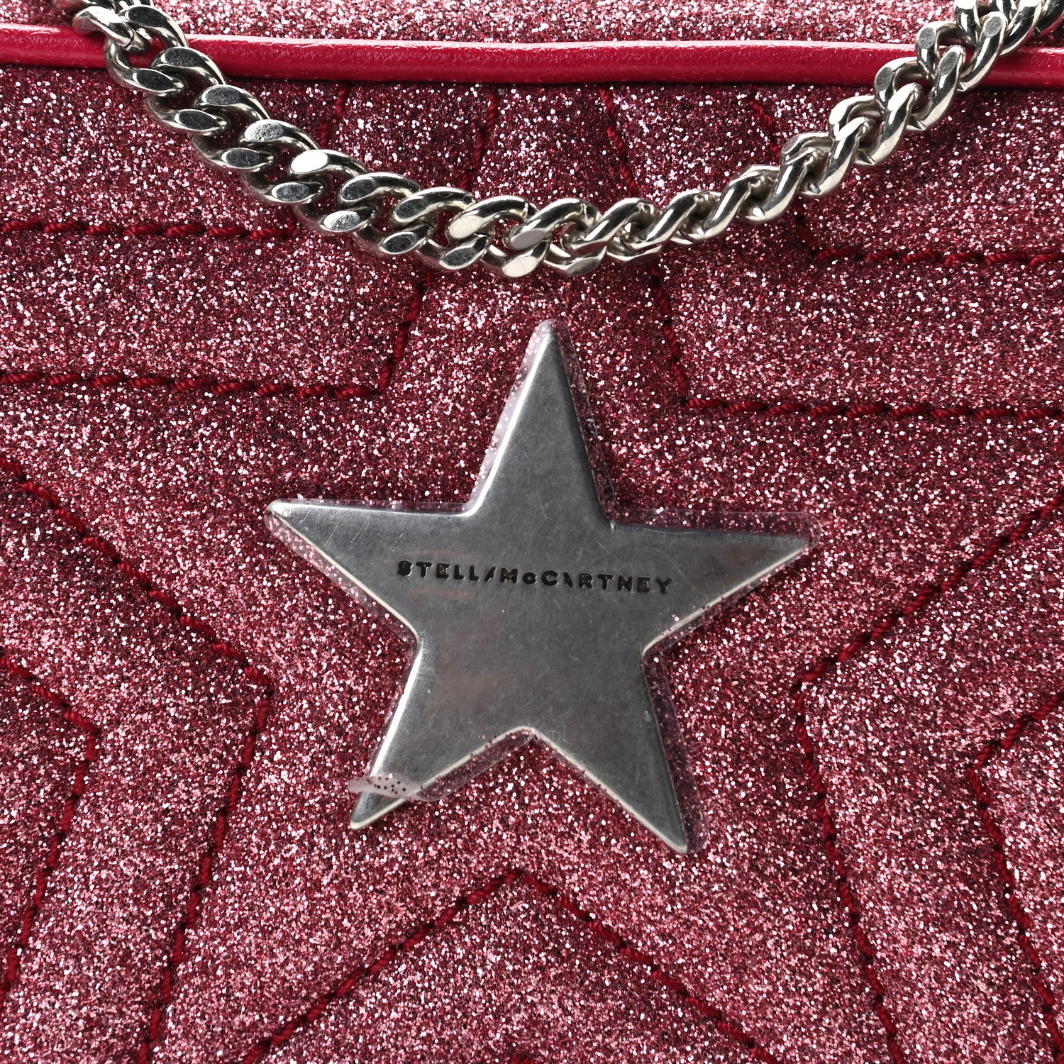 Stella McCartney Glitter Star Patch Shoulder Bag Pink 7 of 9