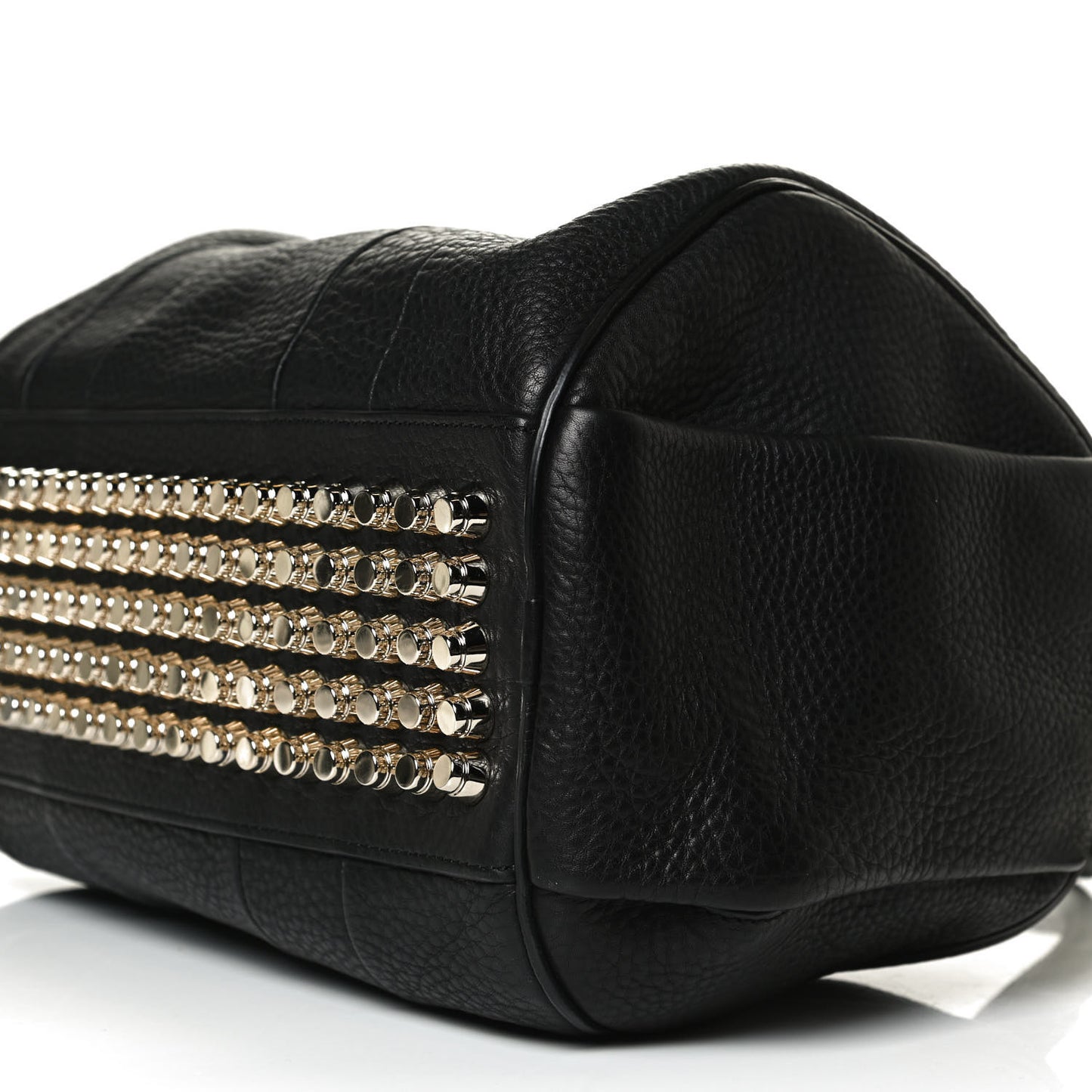Pebbled Lambskin Rocco Black Pale Gold Hardware
