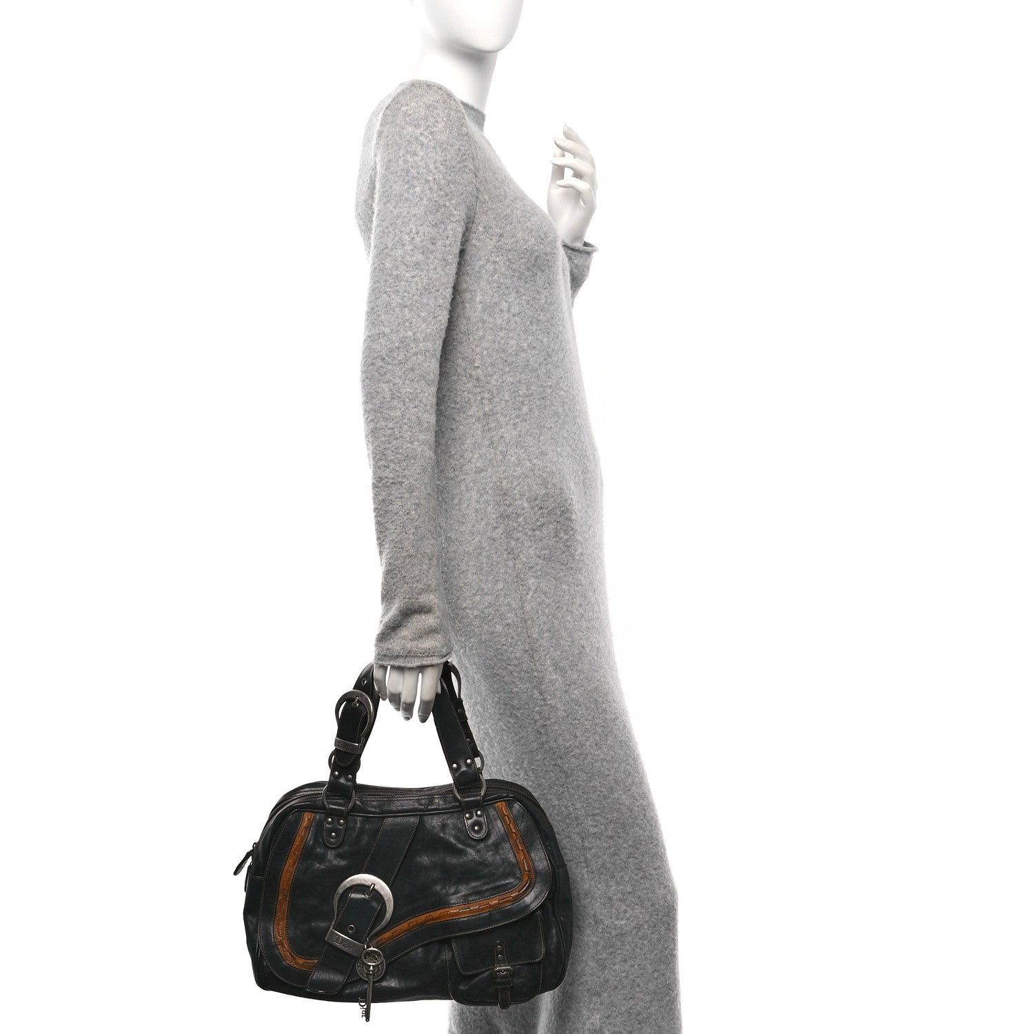 Christian Dior Calfskin Large Gaucho Double Saddle Bag Brown 2 of 10