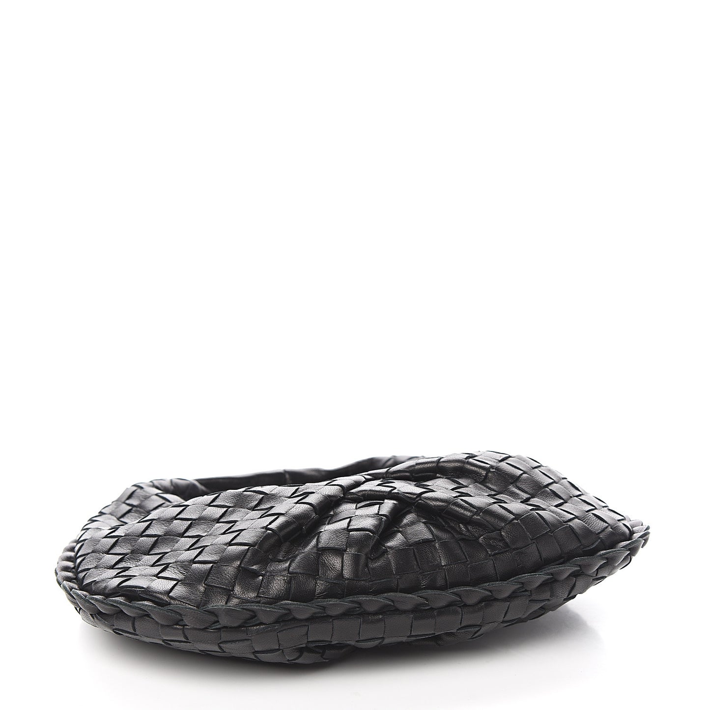 Nappa Intrecciato Pleated Mini Veneta Hobo Black