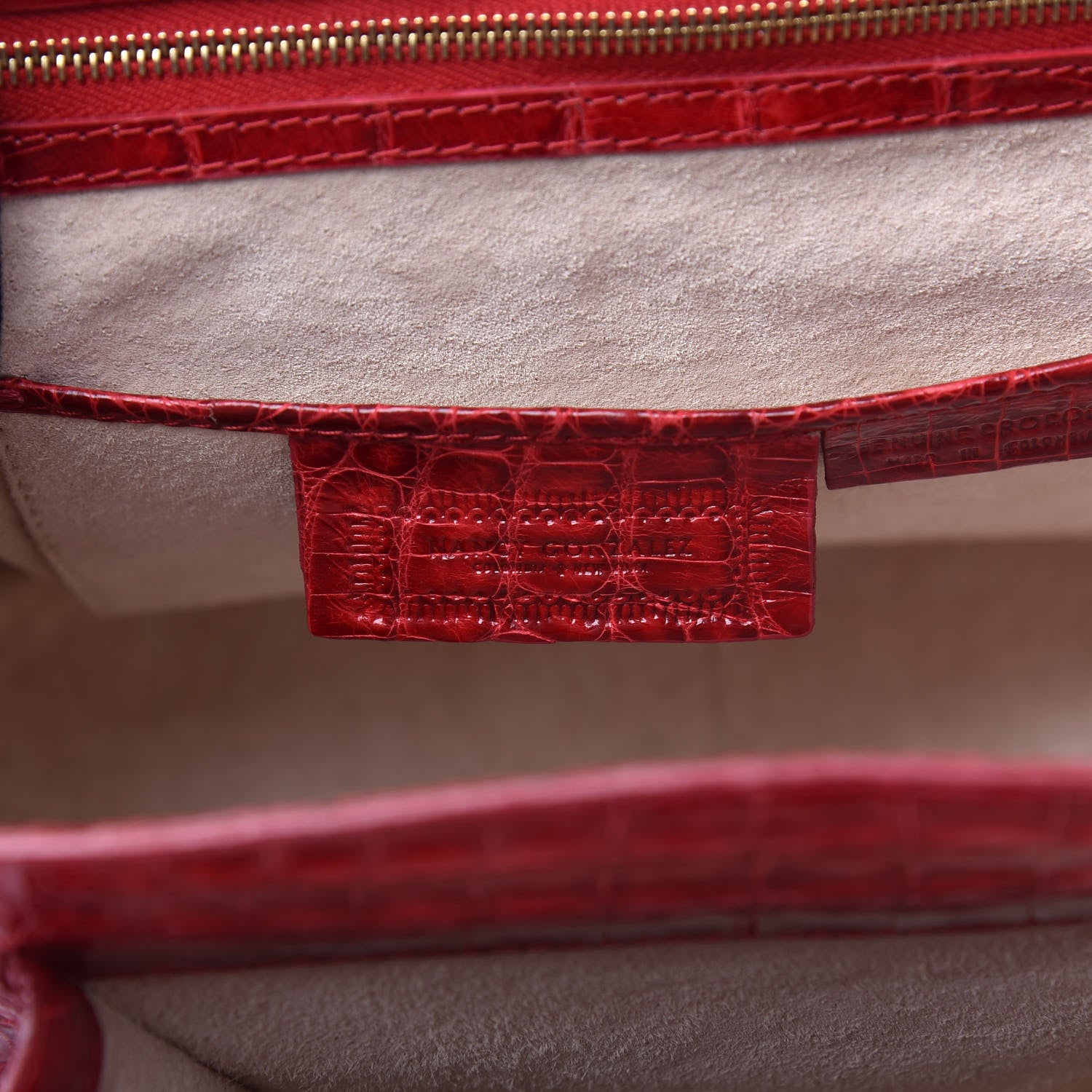 Nancy Gonzalez Crocodile Top Handle Bag Red 6 of 10