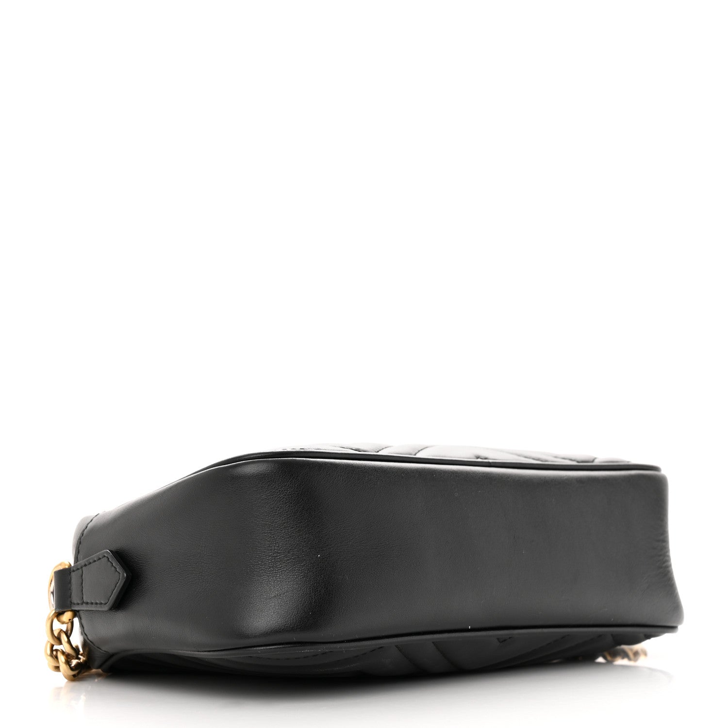 Gucci Calfskin Matelasse Small GG Marmont Chain Shoulder Bag Black 4 of 12