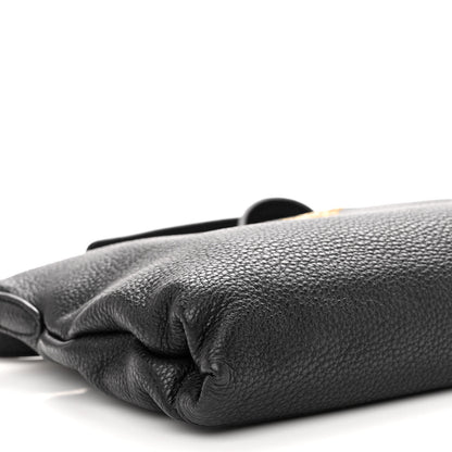 Prada Vitello Daino Zippered Shoulder Bag Black 8 of 9