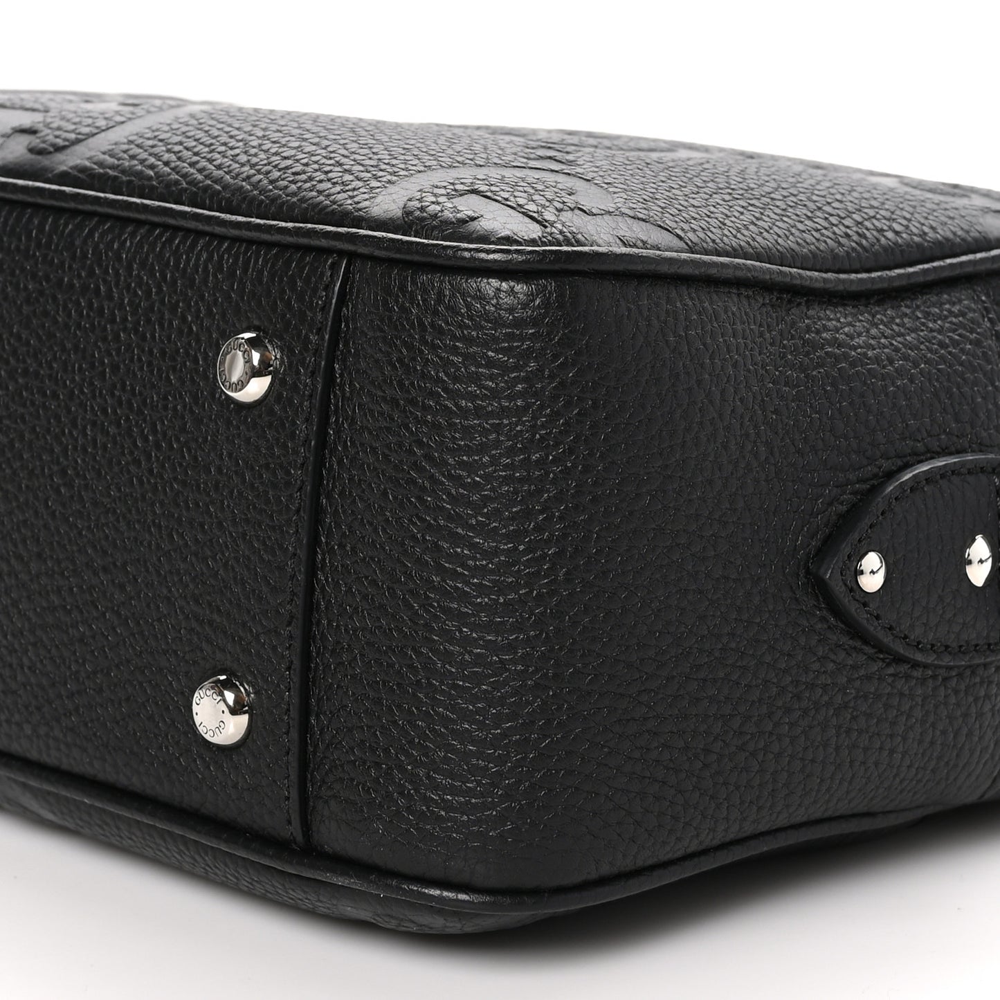Piuma Calfskin Jumbo GG Embossed Medium Messenger Bag Black