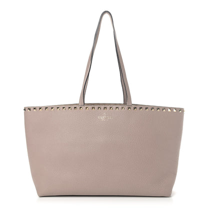 Valentino Garavani Grained Calfskin Rockstud Shoulder Tote Poudre 1 of 4