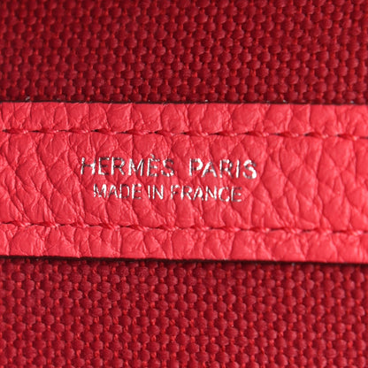 Hermes Toile Militaire Vache Country Garden Party Tote 30 Rouge Grenant Bougainvillea 6 of 17