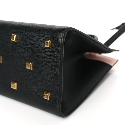 Salvatore Ferragamo Hammered Calfskin Medium The Studio Box Bag Black 9 of 9
