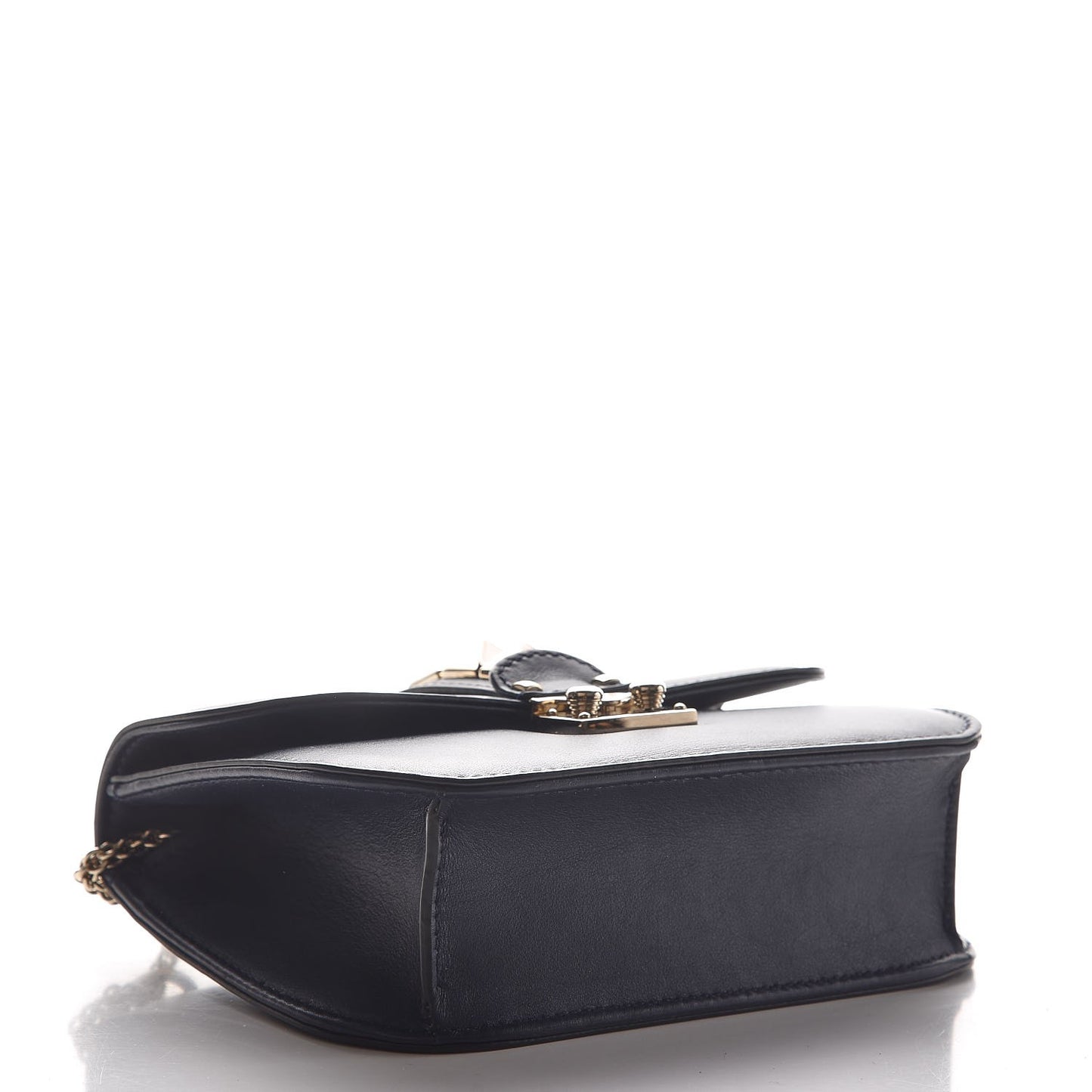 Vitello Small Glam Lock Rockstud Flap Marine