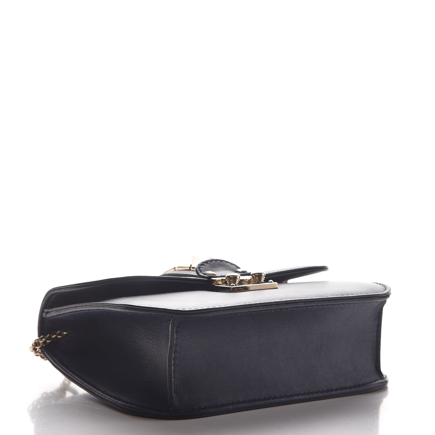 Valentino Garavani Vitello Small Glam Lock Rockstud Flap Marine 3 of 8