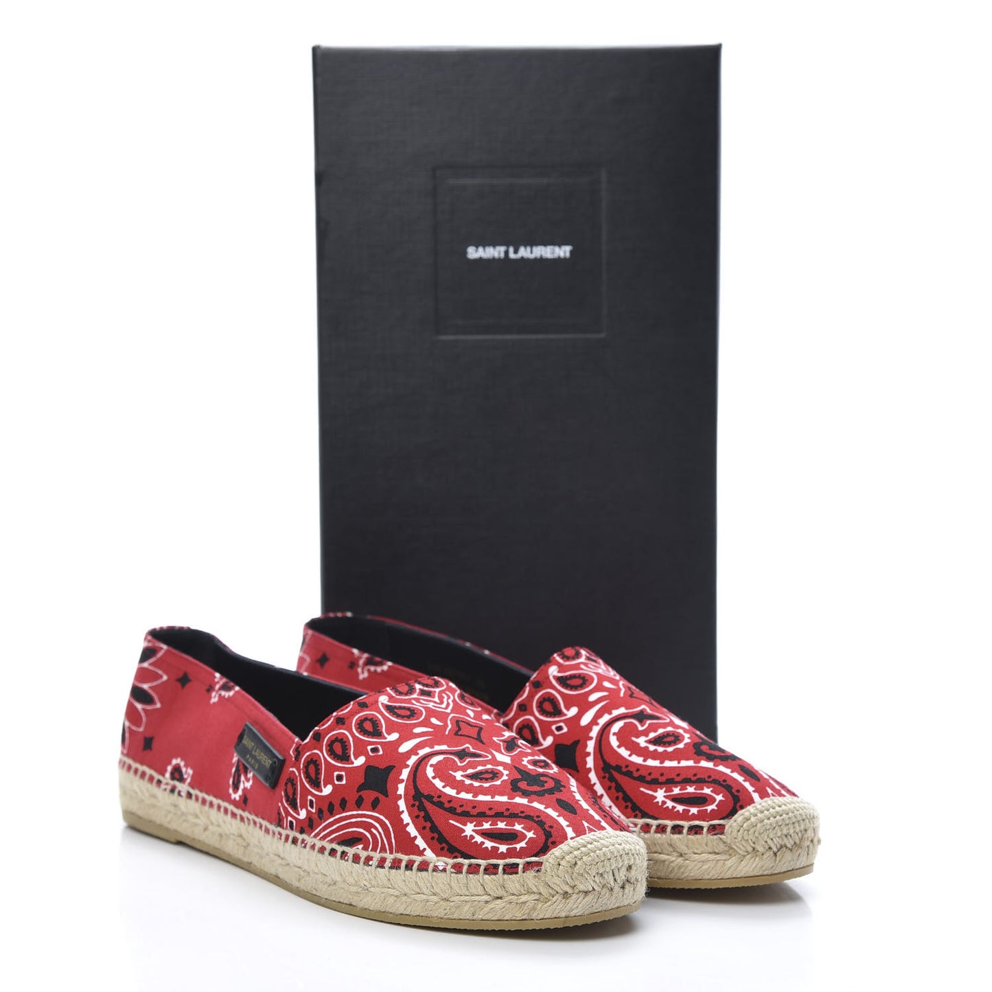 Bandana Print Canvas Espadrilles 39 Red