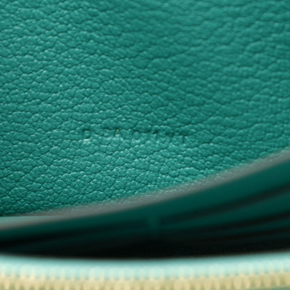 Hermes Ostrich Kelly Longue Wallet Vert Verone 7 of 8