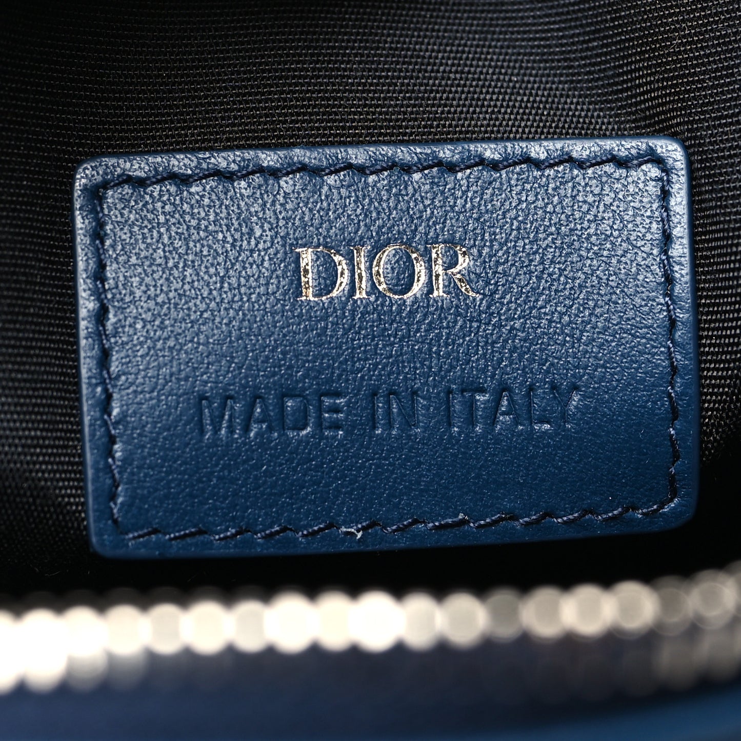 Calfskin Oblique Galaxy Perforated World Tour Messenger Pouch Blue White