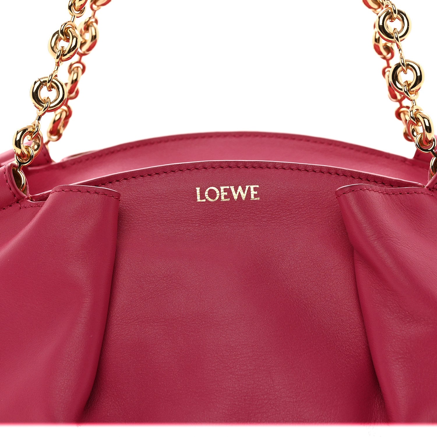 Loewe Shiny Nappa Calfskin Small Paseo Bag Magenta 7 of 9