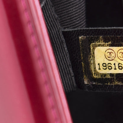 Chanel Metallic Patent Quilted New Medium Boy Flap Fuchsia 8 of 12