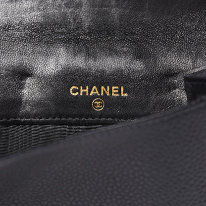 Chanel Caviar Timeless CC Compact French Wallet Black 6 of 10
