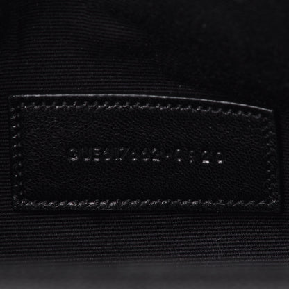 Saint Laurent Grain De Poudre Matelasse Chevron Monogram Envelope Clutch Black 7 of 7