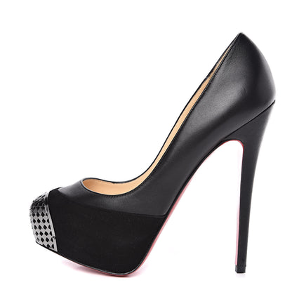 Christian Louboutin Suede Calfskin Maggie 160 Pumps 37.5 Black 1 of 8