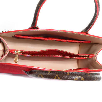 Louis Vuitton Monogram Calf Hair Spikes Iconoclasts Christian Louboutin Tote Red 6 of 8