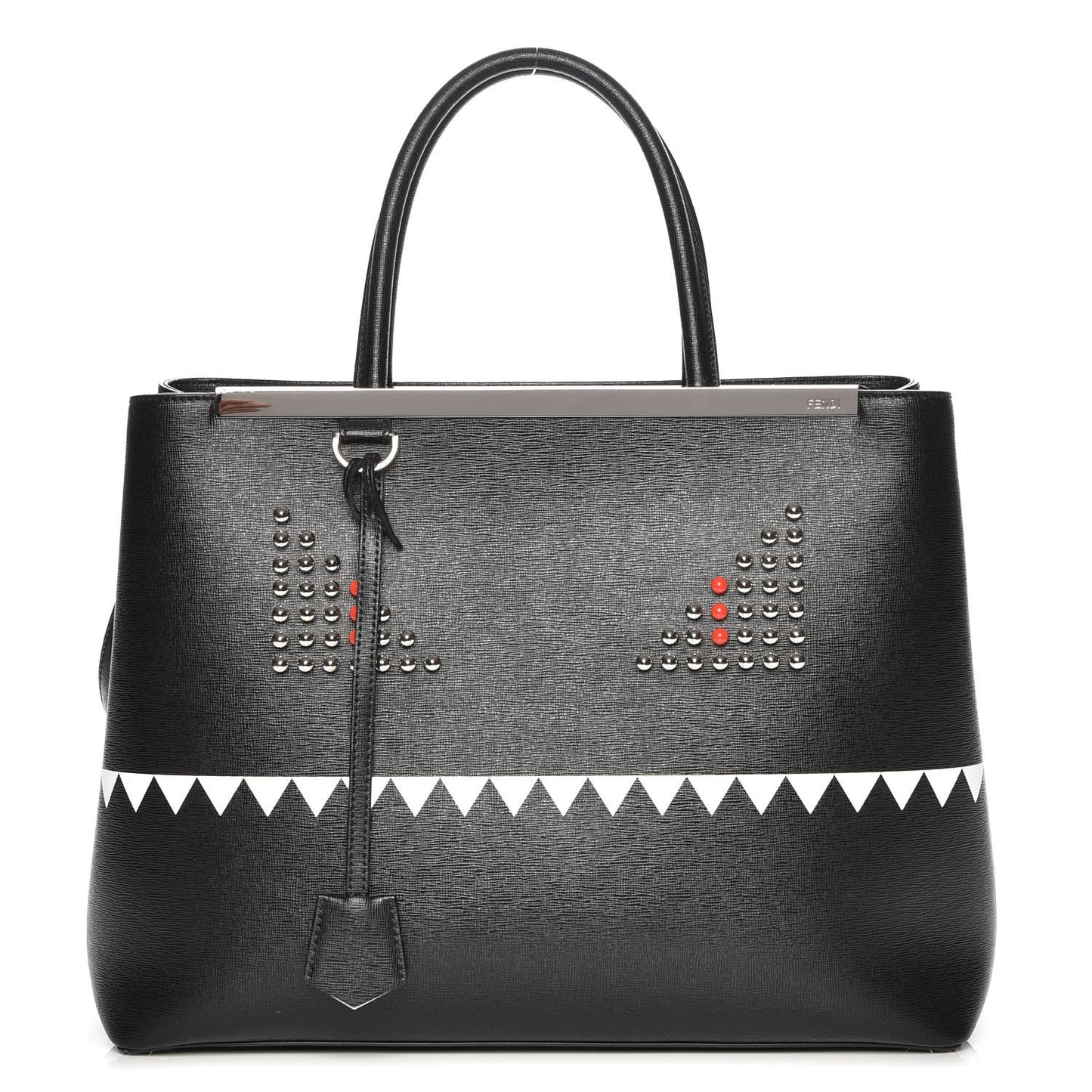 Vitello Elite Studded Monster Medium 2Jours Tote Black
