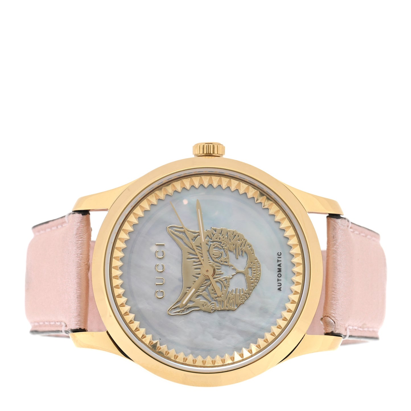 Stainless Steel Ostrich Mother of Pearl 38mm G-Timeless Cat Automatic Watch