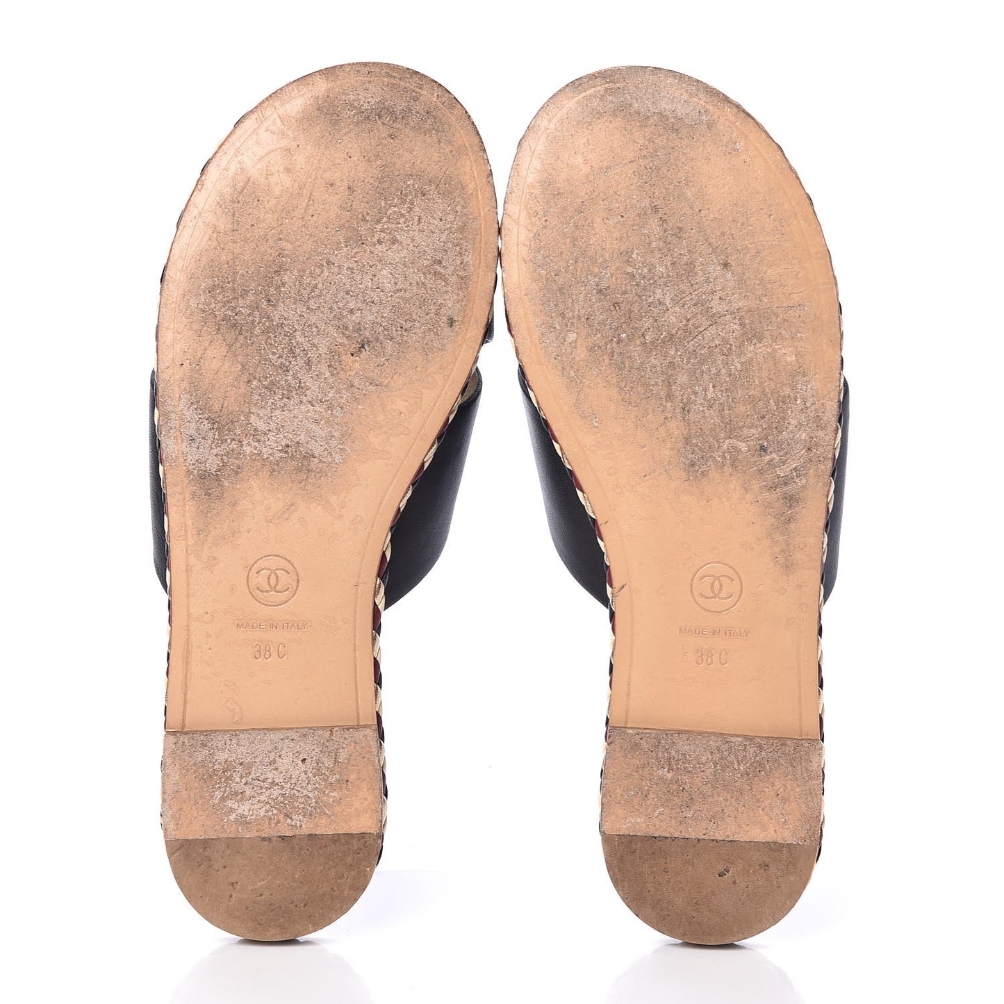Lambskin Braided Mule Sandals 38 Black