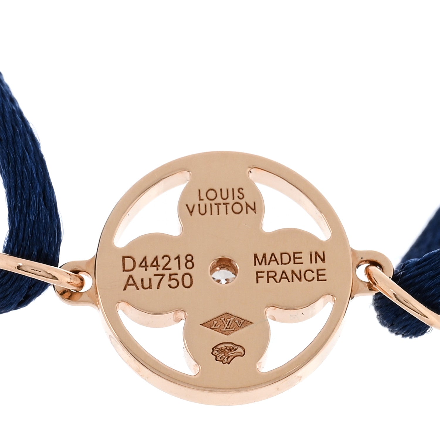 Louis Vuitton 18K Pink Gold Diamond Idylle Blossom Sun Cord Bracelet Blue 3 of 4