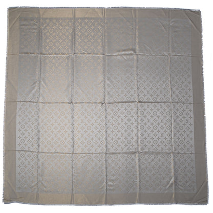 Louis Vuitton Monogram Silk Wool Shine Shawl Beige 3 of 6