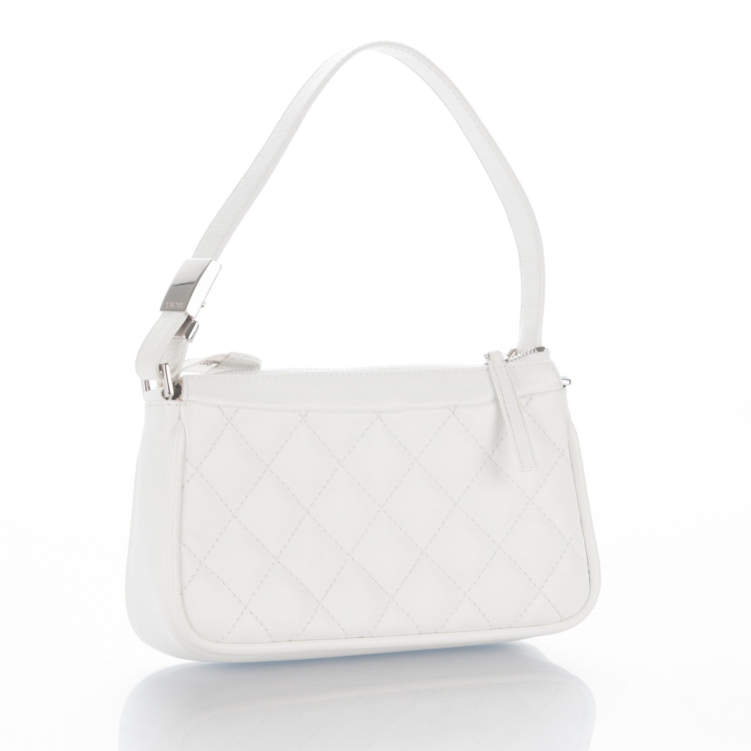 Chanel Calfskin Quilted CC Shoulder White 3 of 6