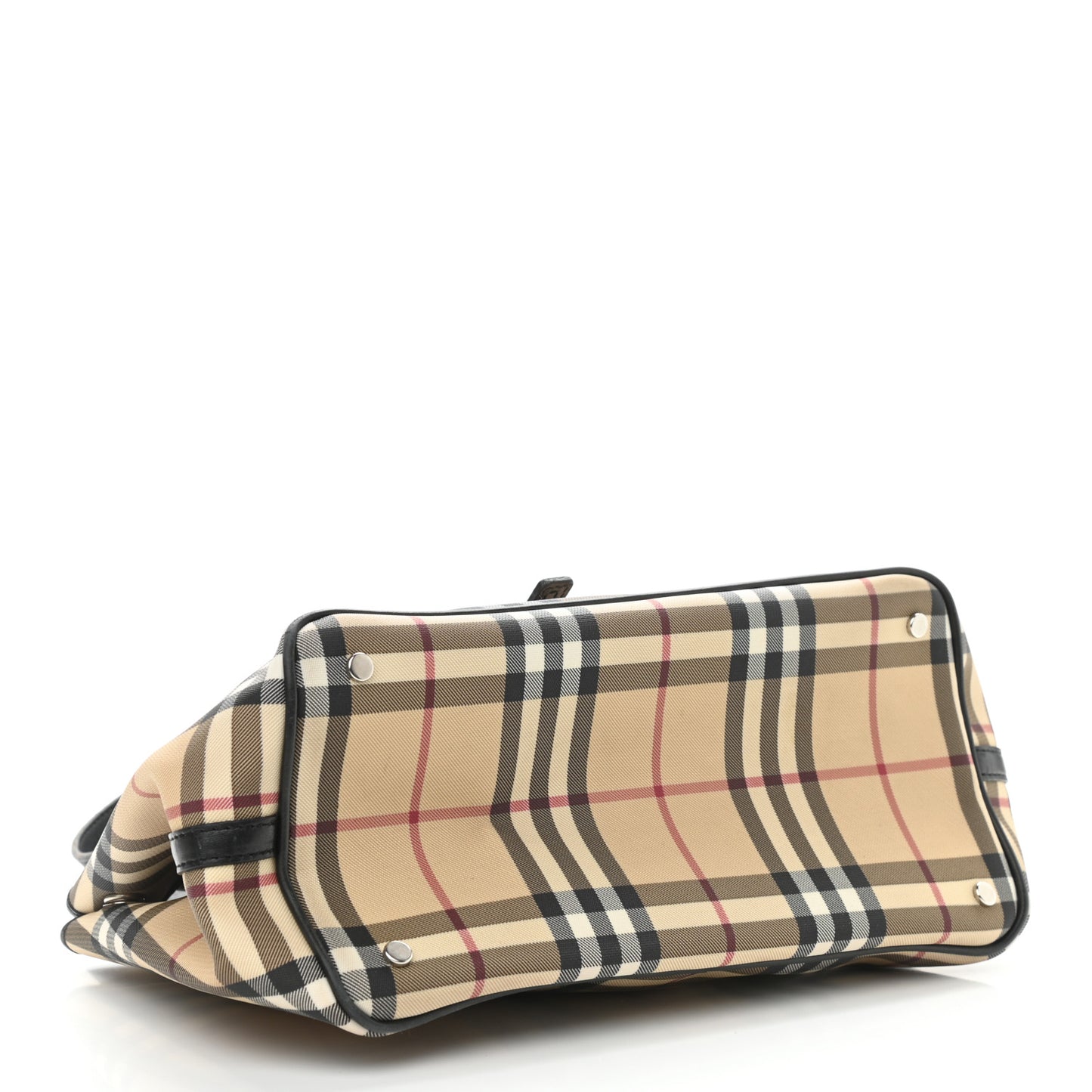 House Check Buckle Tote Black