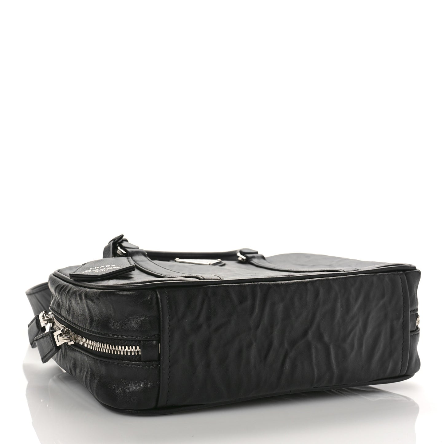 Nappa Antique Medium Re-Edition 2001 Two Handle Bag Black