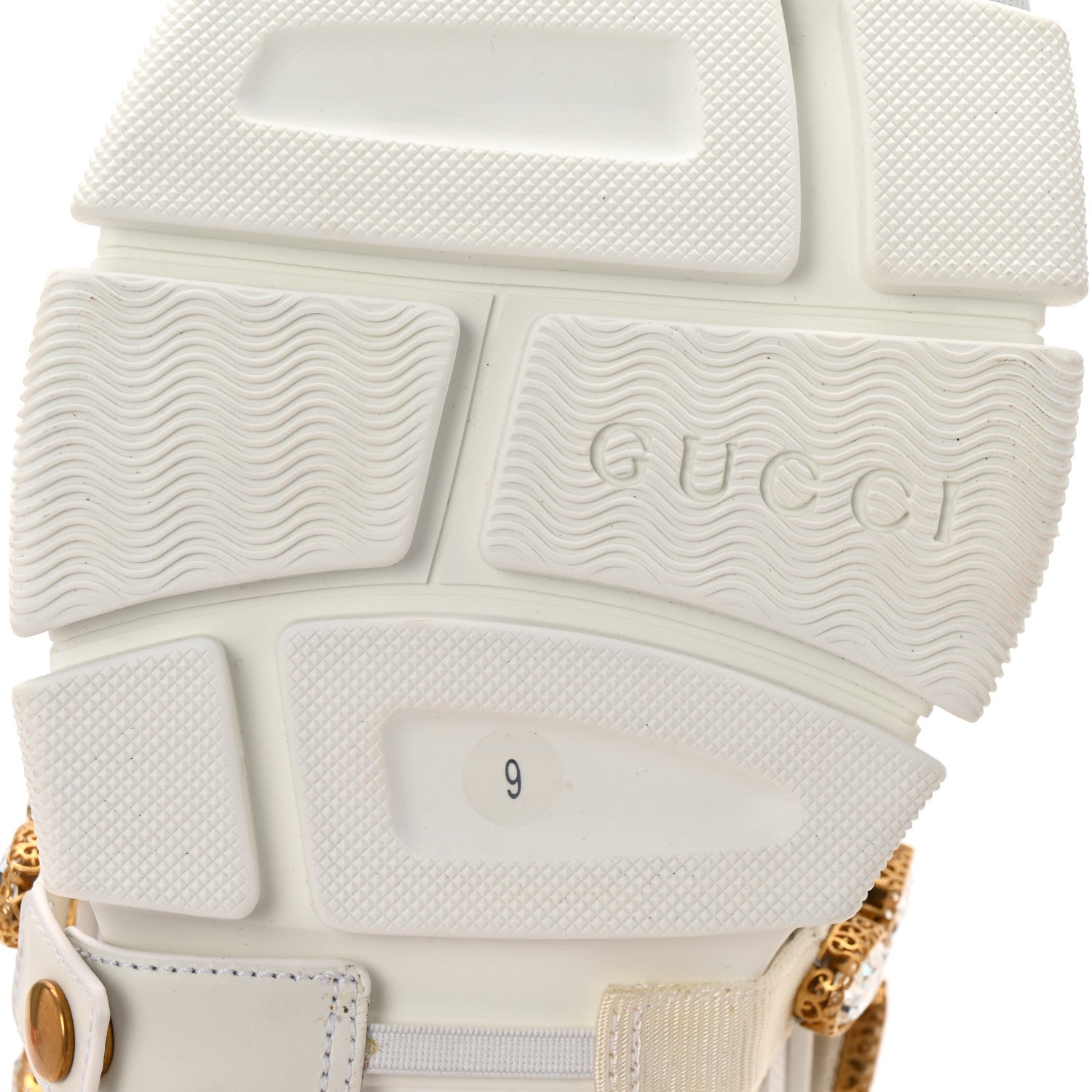 Gucci X SEGA Mesh Calfskin Suede Removable Crystals Mens Flashtrek Sneakers 9 Great White 7 of 9