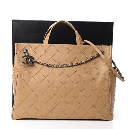 Chanel Calfskin Stitched Large Shopping Tote Beige 14 of 14