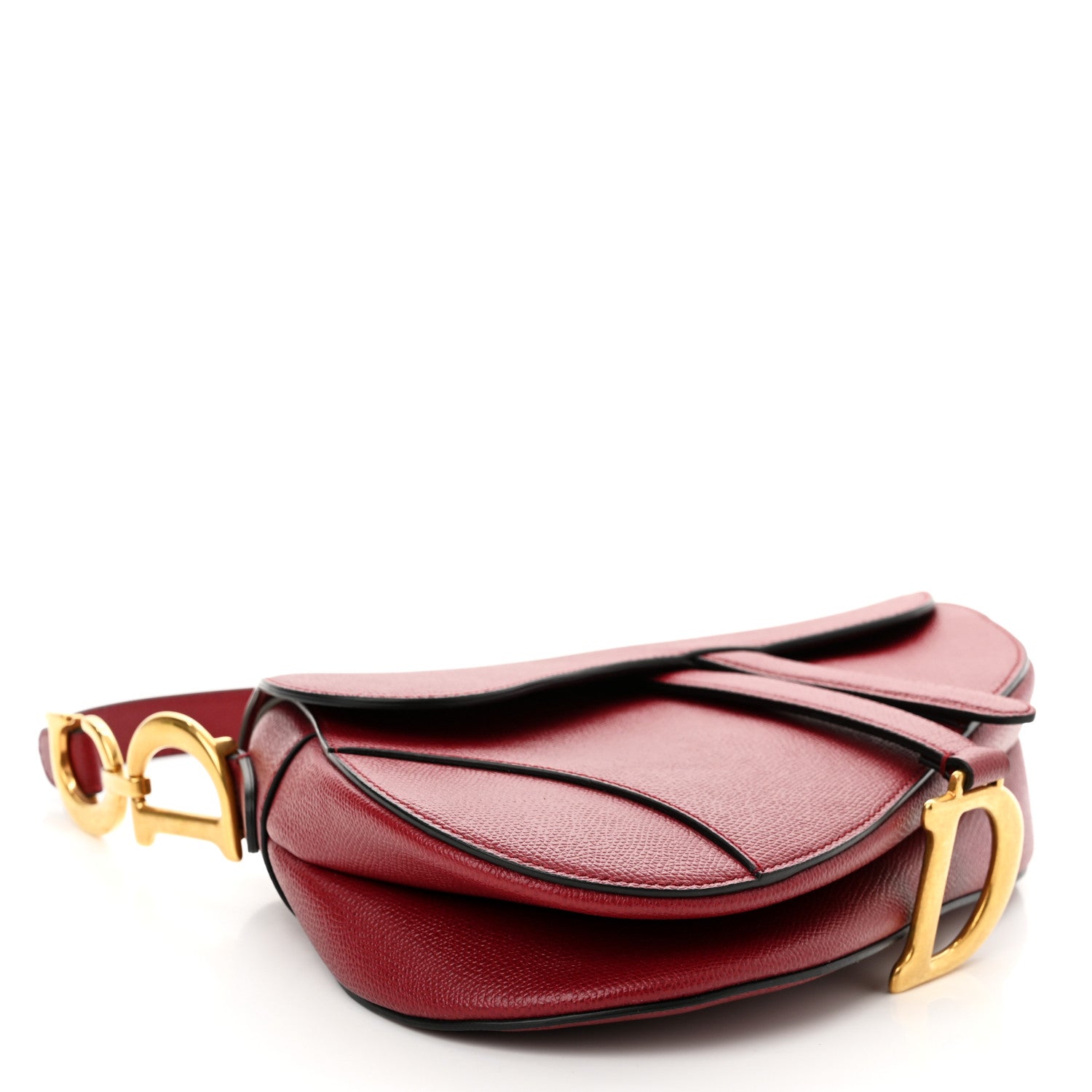 Christian Dior Grained Calfskin Saddle Bag Red 4 of 10