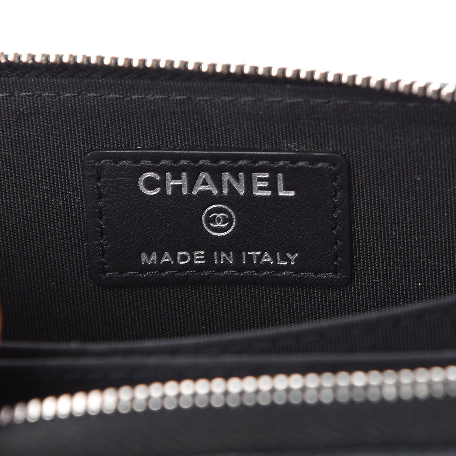 Chanel Goatskin Camellia Embossed Zip Coin Purse Black 5 of 6