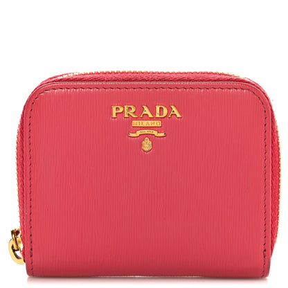 Prada Vitello Move Metal Coin Purse Ibisco 1 of 6