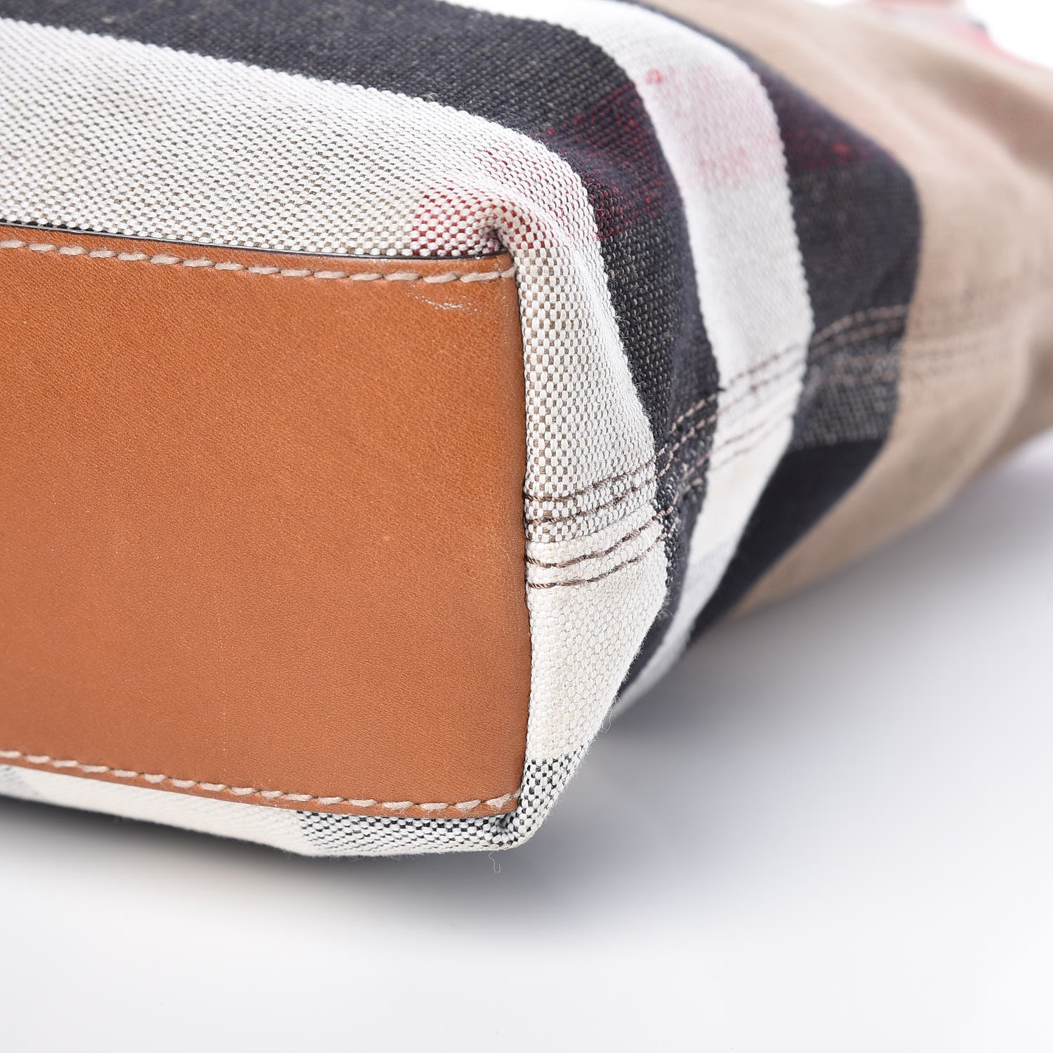 Burberry Canvas Mega Check Medium Tottenham Brit Tote Saddle Brown 11 of 14