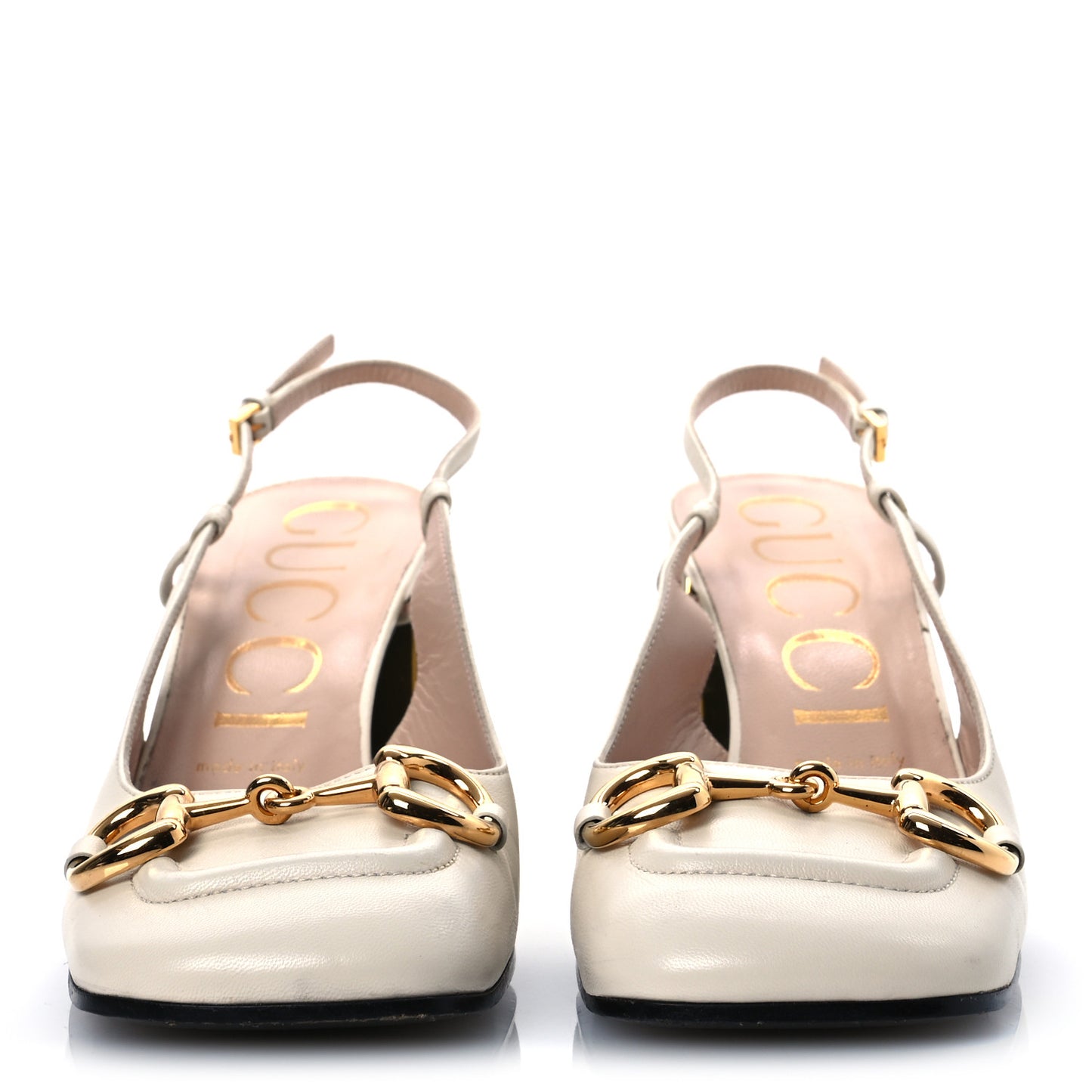 Malaga Kid Horsebit 75mm Slingback Pumps 39.5 Mystic White