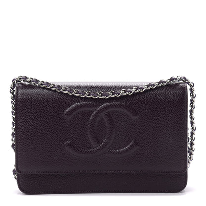 Chanel Caviar Timeless CC Wallet On Chain WOC Purple 1 of 12