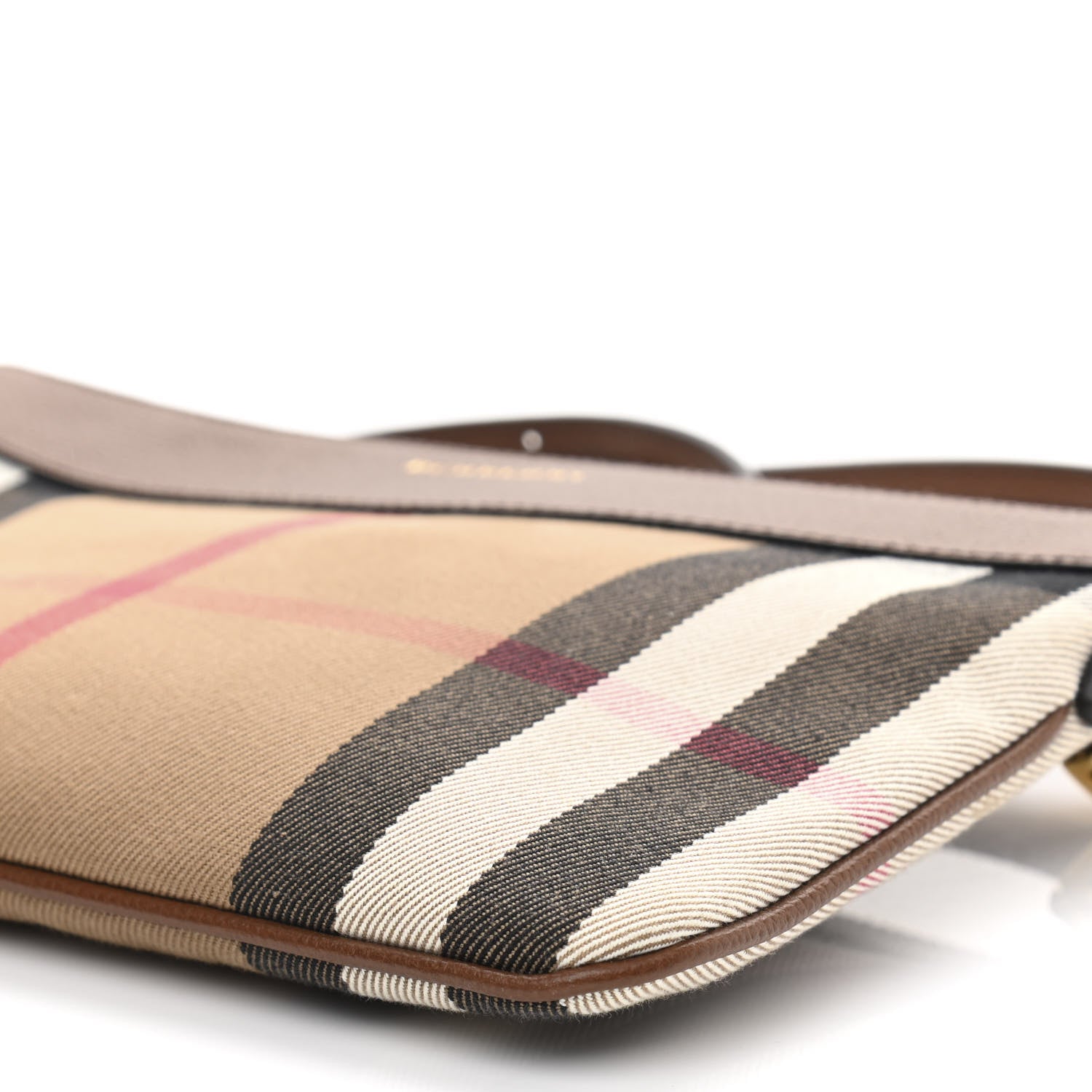 Burberry House Check Derby Peyton Crossbody Clutch Bag Tan 10 of 10