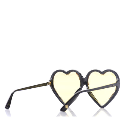 Gucci Hollywood Forever Heart Sunglasses GG0360S Black Yellow 4 of 9